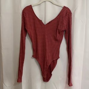 Red-navy striped bodysuit Urban Outfitters